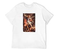 Catholic Saint Michael The Archangel Men T-Shirt White Unisex Tops Casual Tee L