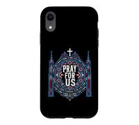 Catholic Saints Pray for Us Vitrail Art de la cathédrale Coque pour iPhone XR