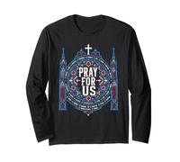 Catholic Saints Pray for Us Vitrail Art de la cathédrale Manche Longue