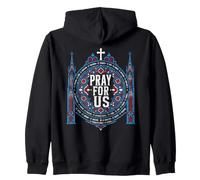 Catholic Saints Pray for Us Vitrail Art de la cathédrale Sweat à Capuche