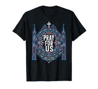 Catholic Saints Pray for Us Vitrail Art de la cathédrale T-Shirt