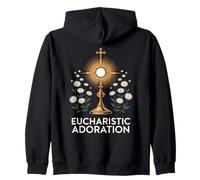Catholique Adoration eucharistique Florale Sweat à Capuche