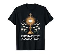 Catholique Adoration eucharistique Florale T-Shirt