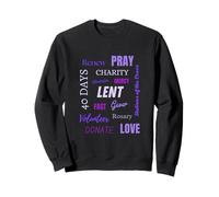 Catholique Carême Saison Word Art Violet Carême Chrétien Pâques Sweatshirt