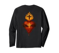 Catholique Cœur brûlant de Jésus-Christ Manche Longue