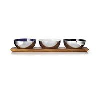Cathrineholm Bowl, Bois de teck en acier inoxydable, Orange/Gris, 15 X 3 X 30 cm