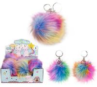 CATICORN Balle arc-en-ciel Porte-clés avec mousqueton - env. 7cm