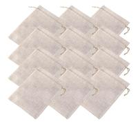 CATIEBYE 12 Paquet en Coton Lin Cordon de Serrage, Résistants et Multifonctions, Pochettes Rustiques pour Bijoux et Cosmétiques, pour Rangement Quotidien