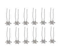 CATIEBYE 12 pièces Épingles à Cheveux Cristal Givré Accessoires Tête Mariage Femme Hiver Élégantes pour Mariée et Soirée Blanc