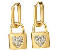 CATIEBYE 1paire Boucles Oreilles Pendantes Forme De Verrou Pour Femmes Élégantes Et Colorées Accessoires Pour Adolescentes Et Filles Résistant Décoloration