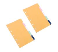 CATIEBYE 2 Ensembles Intercalaires pour Classeur en Papier Jaune Indexation et Marquage, Onglets du Bloc-notes Pratiques pour Fichiers et Recherches, Lot de Sets de Sets A8 5 Trous