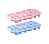 CATIEBYE 2pcs Bac à Glaçons Silicone Flexible avec Couvercle, 18 Compartiments Étoiles, Lunes et Cœurs, Moule à Glace D'été Réutilisable pour Boissons