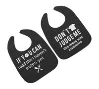 CATIEBYE 2pcs Grands Bavoirs pour Personnes Âgées en Polyester Noir, Réutilisables et Faciles à Enfiler, Repas Quotidiens Vie Quotidienne