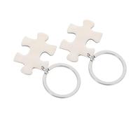 CATIEBYE 2Pièces Puzzle Acier Inoxydable pour Couple Accessoires Uniques pour Saint Ornements de Clé Personnalisés