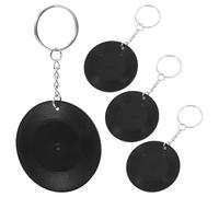 CATIEBYE 4pièces Porte-clés Vinyle Abs Pendentif Suspendu Rétro Mini Disque Accessoire Créatif et Résistant pour Clés Sac ou Décoration