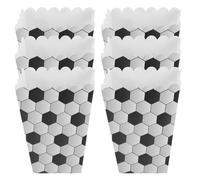 CATIEBYE 6pcs Boîtes à Popcorn Football en Papier Grosse Capacité Design Élégant, Assemblage Facile, Utilisation Polyvalente pour Décoration Anniversaire Foot
