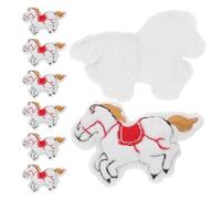 CATIEBYE 8 Pièces Pendentif Poupée Cheval en Tissu et Coton Pp, Broche Bijoux sans Déformation ni Décoloration, Accessoires pour Paquet et Écharpes, Décoration pour Création de Broches