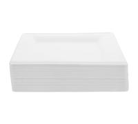 CATIEBYE Assiettes Jetables en Papier Blanc Épaisses et Polyvalentes Lot de 50 Forme Carrée Moderne, pour Événements et Repas en Plein Air