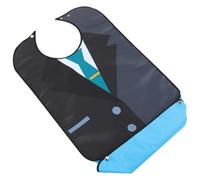 CATIEBYE Bavoir Imperméable pour Adulte Fermeture à Boutons-pression, en Polyester Argenté, Protection Complète des Vêtements pour Usage à Domicile et Maisons de Retraite