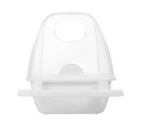 CATIEBYE Boîte à Nourriture pour Oiseaux en Plastique Blanc Anti-éclaboussures Capacité Raisonnable, Accessoire pour Cage Pouvant être Suspendu ou Fixé, Facile à Nourrir Les Pigeons