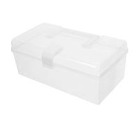 CATIEBYE Boîte de Premiers Soins Portable en PP Blanc, Grosse Capacité, Robuste et Transparente, Stockage de Remède à Domicile