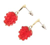 CATIEBYE Boucles D'oreilles en Alliage de Zinc, Design Confortable et Polyvalent Esthétiques Forme Fraise Rouge pour Femmes Port Quotidien ou Occasions Spéciales