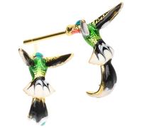 CATIEBYE Boucles d'Oreilles Goujons Femme 1 Paire Petites Boucles d'Oreilles Oiseaux en Alliage Léger Finition Goutte d'Huile pour Usage Quotidien et Présent
