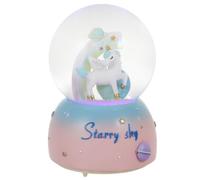 CATIEBYE Boule Cristal Musicale Lumineuse Licorne Décor de Bureau Compact Ornement Musical Veilleuse pour Chambre et Salon