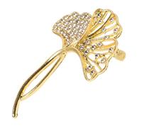 CATIEBYE Broche De Ginkgo Avec Cristaux Broche à Revers Pour Vêtements Bijoux Pour Femmes