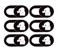 CATIEBYE Cache Webcam Coulissant Blanc Motif Éléphant Ultra Fin en Abs Protection Vie Privée pour Ordinateurs et Tablettes Lot de 6 Pièces