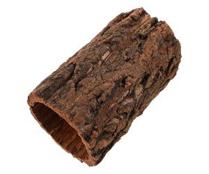 CATIEBYE Cachette Reptile Tronc d'arbre Creux en Bois, Décor de Terrarium Forêt Tropicale, Couleur Café, pour Reptiles et Amphibiens, 20x12cm