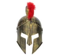 CATIEBYE Casque de Guerrier Romain en Plastique Doré, Chapeau de Cosplay Taille Unique, Casque de Fête Léger pour Hommes, Accessoires Déguisement Carnaval et Soirées Costumées