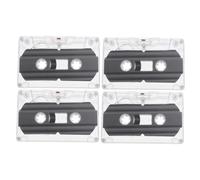 CATIEBYE Cassettes Audio Vierges Noires en Plastique pour Enregistrement DIY Lot de 4 de 30 Facile à Utiliser, Style Rétro et Présent Original