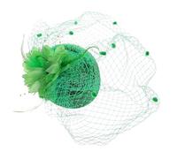 CATIEBYE Chapeau Vintage Vert pour Saint Patrick Mini Chapeau Voilette avec Pince Accessoire Cheveux Festif pour Femmes et Filles Tenue Élégante pour Fête