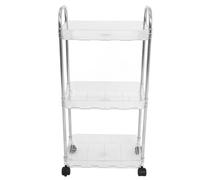 CATIEBYE Chariot Espace de Stockage Ample de Rangement Mobile à Plusieurs Niveaux en Pet roulettes Design Multi-Couches pour Petits Salons de Beauté