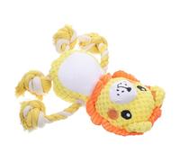 CATIEBYE Chien Bouledogue Français en Peluche Jaune Résistant Corde et Couineur Interactif, pour Petits Chiens et Nettoyage des Dents