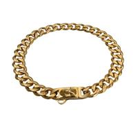 CATIEBYE Collier pour Chien en Acier Inoxydable Doré, Facile à Mettre et Protéger Le Cou, Accessoire Solide pour Promenade et Usage Quotidien
