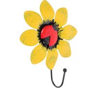 CATIEBYE Crochet Mural en Métal Jaune de Fleur, Accessoire Décoratif pour Organiser Clés et Mugs, pour Bureaux et Buanderies