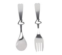 CATIEBYE Ensemble 4 Sets de Couverts de Mariage en Acier Inoxydable Argenté Forme Cœur, Chic et Élégant pour Présent Invité, Atmosphère Romantique et Longue Durée D'utilisation