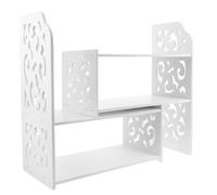 CATIEBYE Étagère de Bureau Blanche en Bois et Plastique Rangement Ajustable pour Garçon et Filles et Étudiants, Meuble Bibliothèque Compact Design Robuste et Surface Lisse