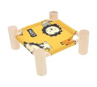 CATIEBYE Hamac pour Hamster, Lit pour Cochon d'Inde, Coton et Bois, Jaune, Nid Confortable, Grand Espace, Maison