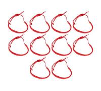 CATIEBYE Lot de 10 Bracelets en Corde Rouge Réglables, Bracelet en Ficelle Délicat et Élégant, Présent pour Amis ou Famille Apportant Chance et Style