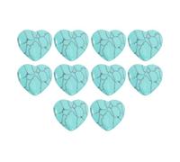 CATIEBYE Lot de 10 Pierres Turquoise Naturelles Polies de Cœur, Décoration Polyvalente Maison Surface Lisse et Couleur Verte Élégante