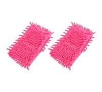 CATIEBYE Lot de 2 Serpillières Réutilisables en Chenille Rouge pour Balai, Accessoires Doux et Peu Encombrants, pour Sols et Coins