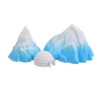 CATIEBYE Lot de 3 Décorations Miniatures D'igloo et Iceberg Arctiques en PVC, Modèles de Scène de Montagne Enneigée, Décor D'aquarium Submersible pour Micro-Paysage et Décoration Hivernale