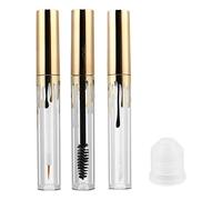 CATIEBYE Lot de 3 Tubes de Mascara Vides 4ml Contenant pour Gloss à Lèvres en Plastique Or, Réutilisables et Portables, pour Usage Quotidien et Voyage