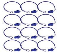 CATIEBYE Lot de 36 Sifflets de Survie Bleu en Plastique avec Cordon Polyester, Son Puissant Haute Décibel, Design Solide, pour Randonnée et Situations d'urgence en Extérieur