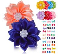 CATIEBYE Lot de 40 Nœuds pour Chiens et Chats en Sangle Tissée, Forme Fleur Délicate, Confortable et Facile à Utiliser pour Habiller Vos Animaux en Toutes Occasions Couleur Aléatoire