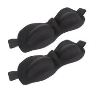 CATIEBYE Masque de Sommeil 3d Eva Respirant Bande Élastique, Cache-yeux Noir pour Camping et Activités en Extérieur, Lot de 2 Pièces Confortable et Occultant