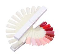 CATIEBYE Nuancier Ongles en Plastique Blanc Forme Éventail pour Présentation et Pratique du Nail Art, Usage Professionnel Domicile, Set 1 Pièce